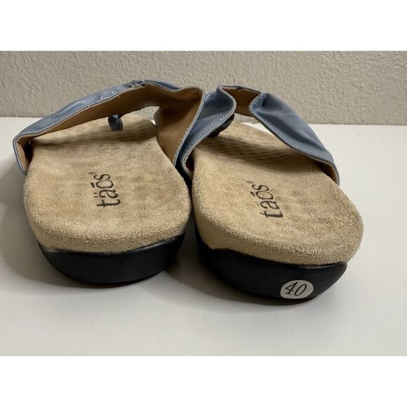 Taos Women’s Gift 2 Blue Leather Slip On Thong Sandals Size US 9 9.5 40 - Picture 5 of 9